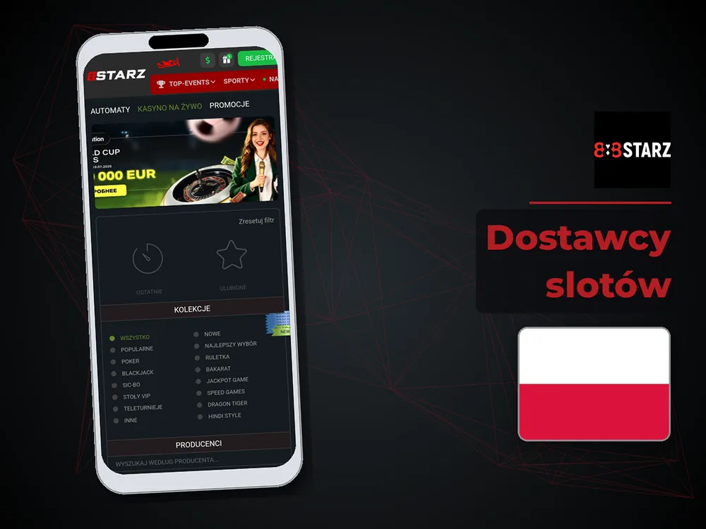 888Starz - Dostawcy slotów