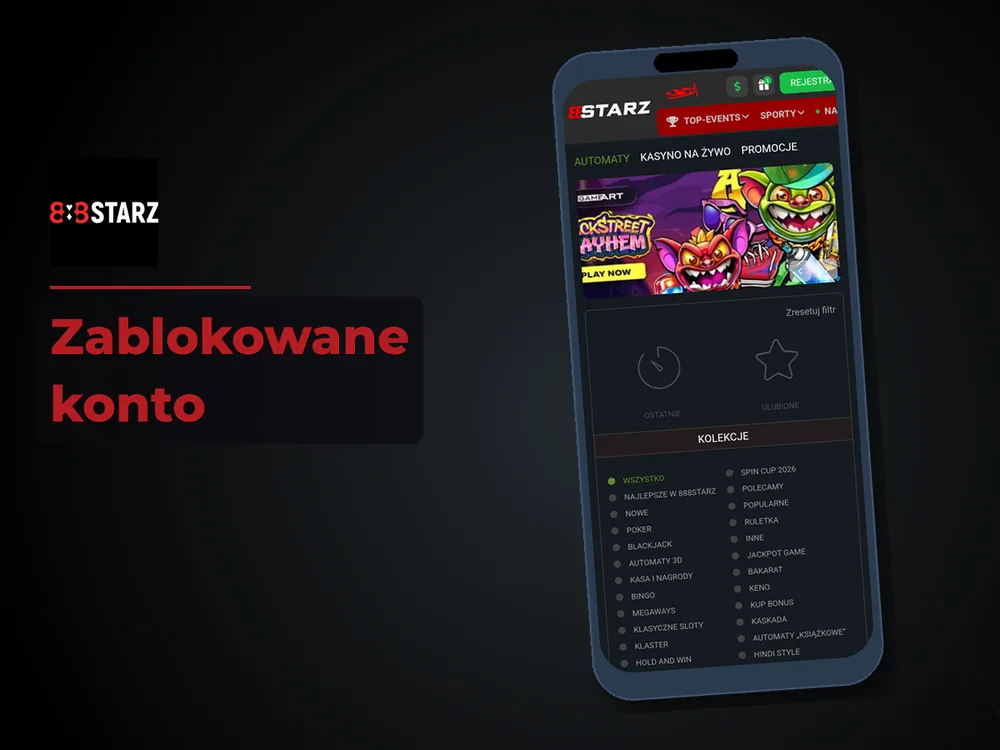888Starz - Zablokowane konto