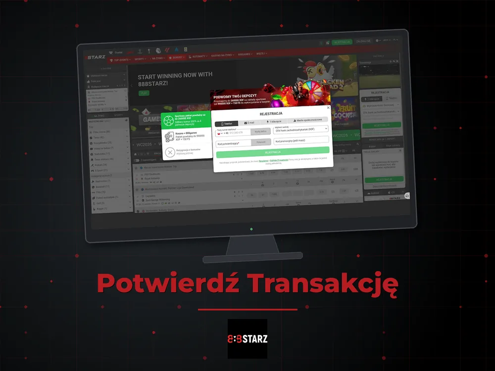 888Starz - Potwierdź Transakcję
