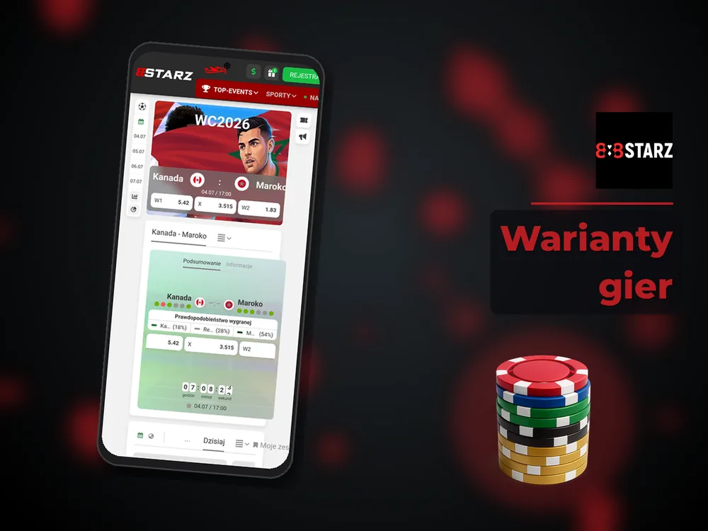 888Starz - Warianty gier