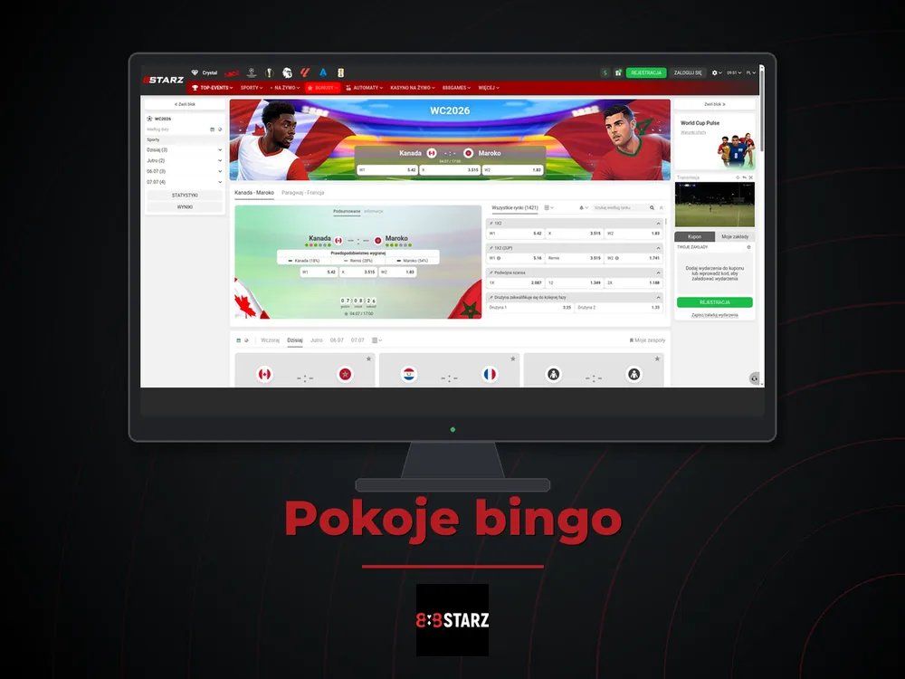 888Starz - Pokoje bingo