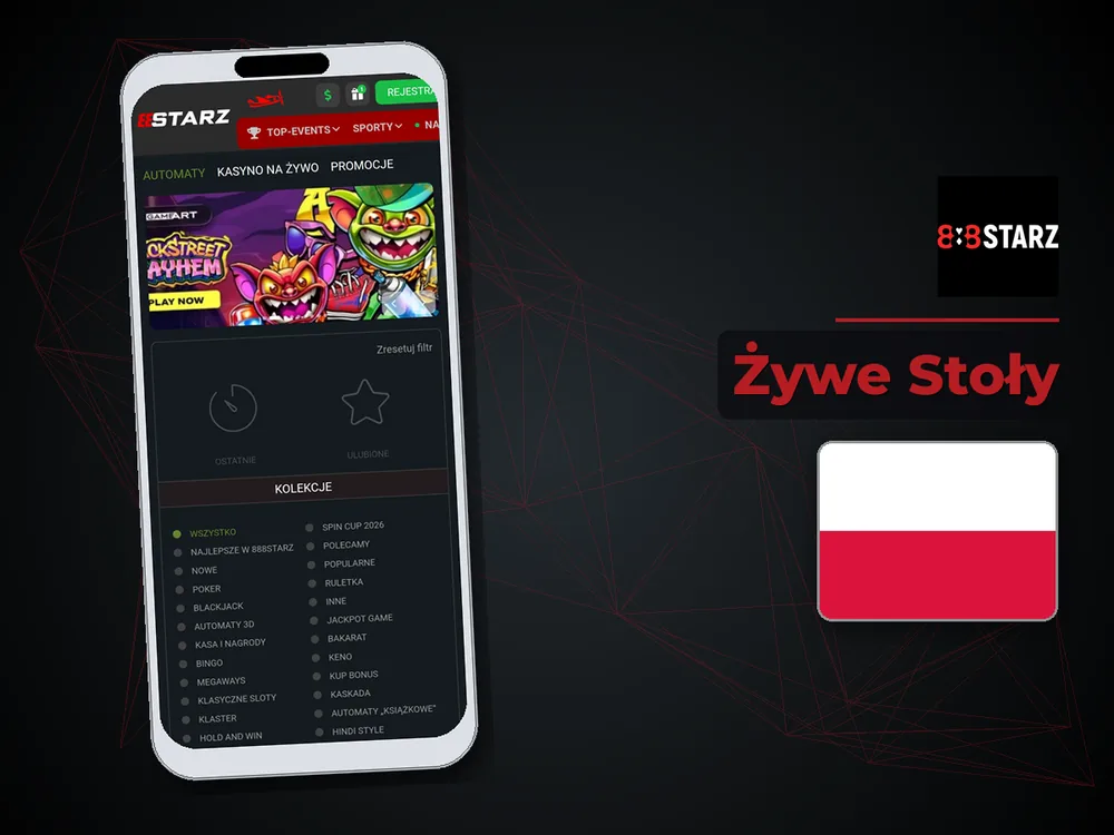 888Starz - Żywe Stoły