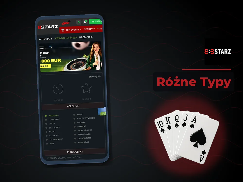 888Starz - Różne Typy