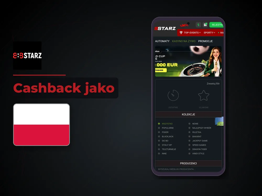 888Starz - Cashback jako