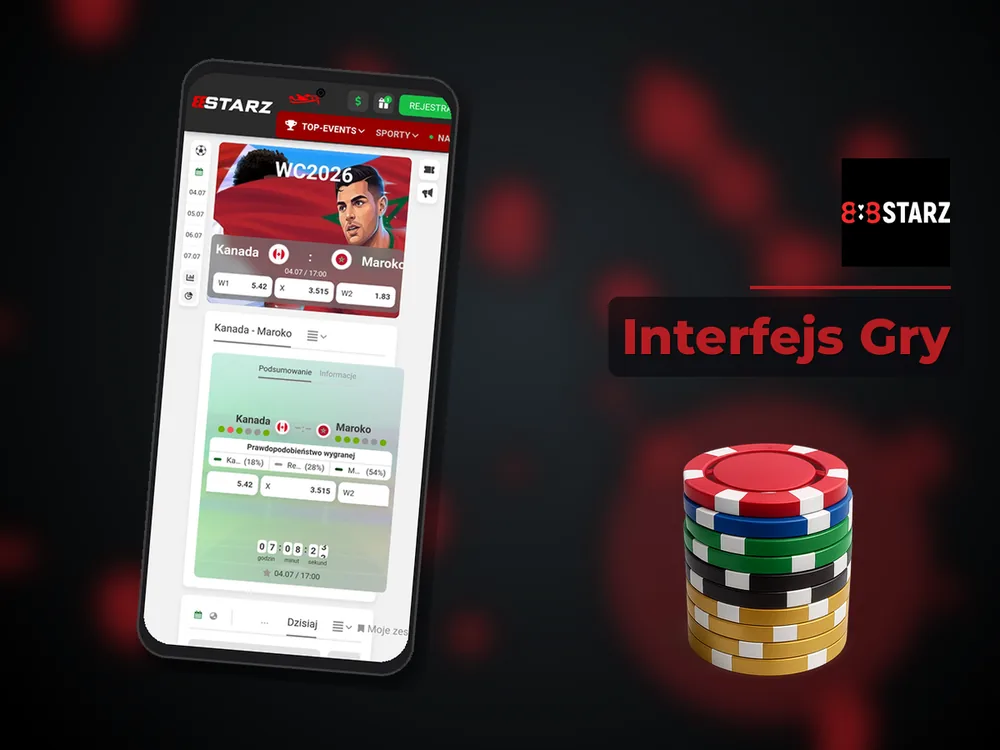 888Starz - Interfejs Gry