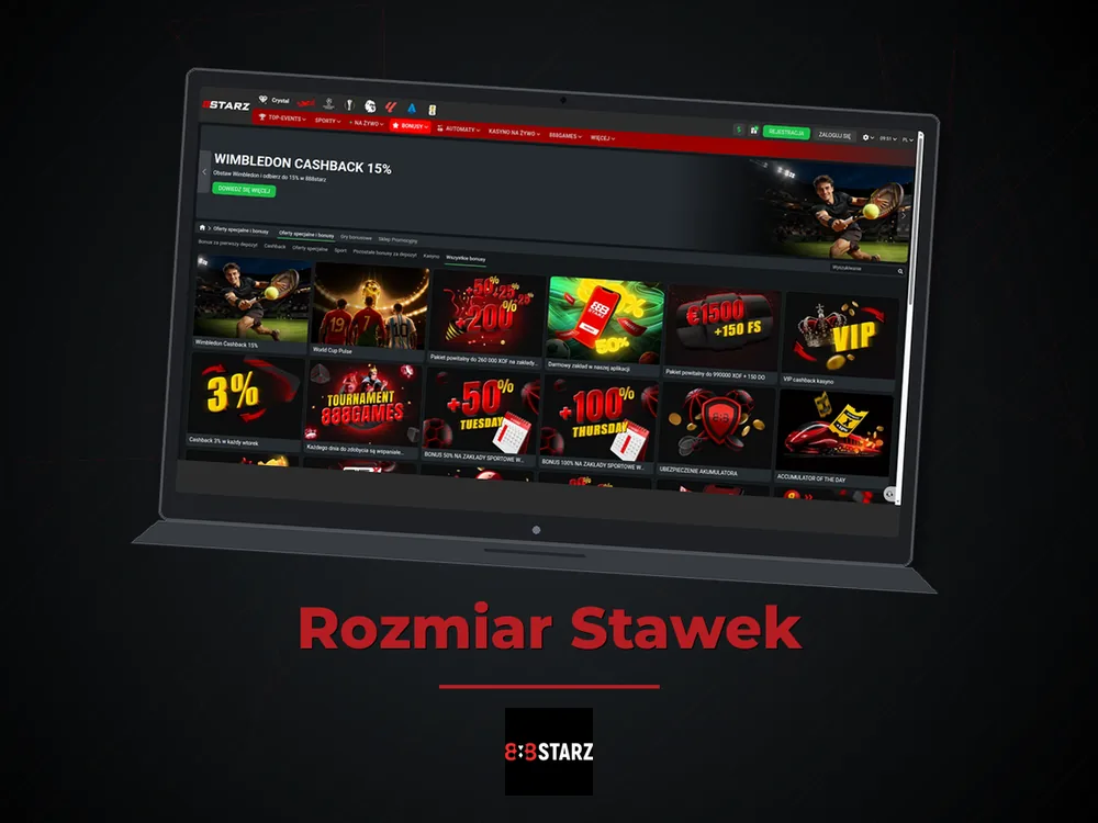 888Starz - Rozmiar Stawek