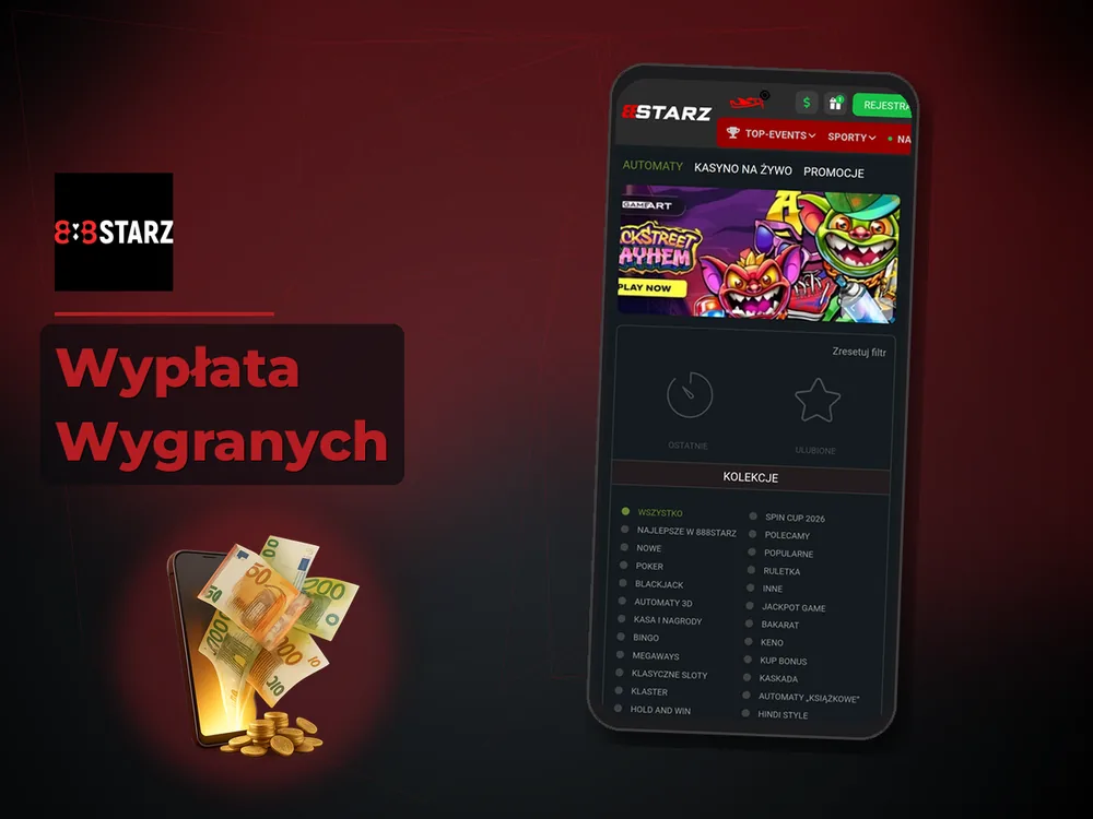 888Starz - Wypłata Wygranych