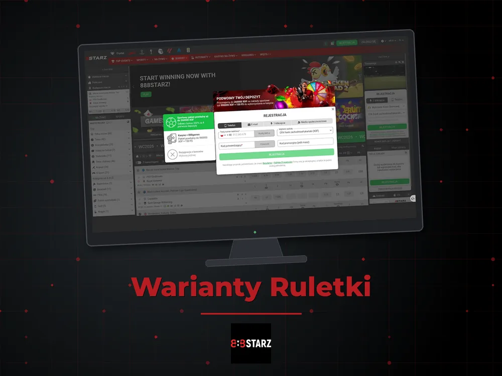 888Starz - Warianty Ruletki