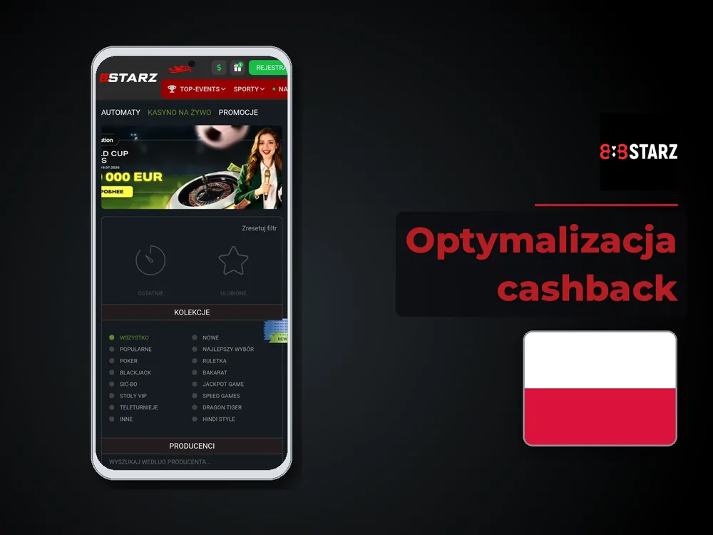 888Starz - Optymalizacja cashback